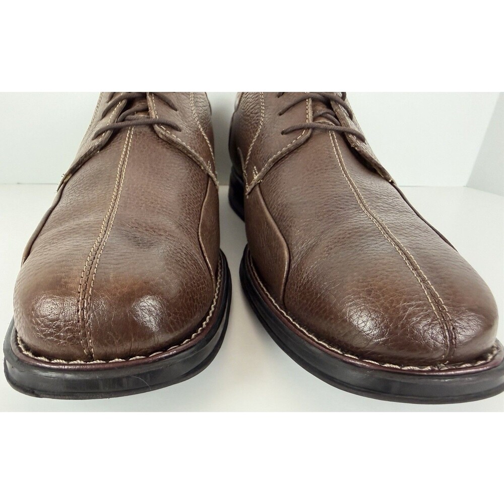 Studio Belvedere Bay Bridge Pebbled Leather Oxford Dress Shoes, Brown, 10.5 EEE - Picture 4 of 16